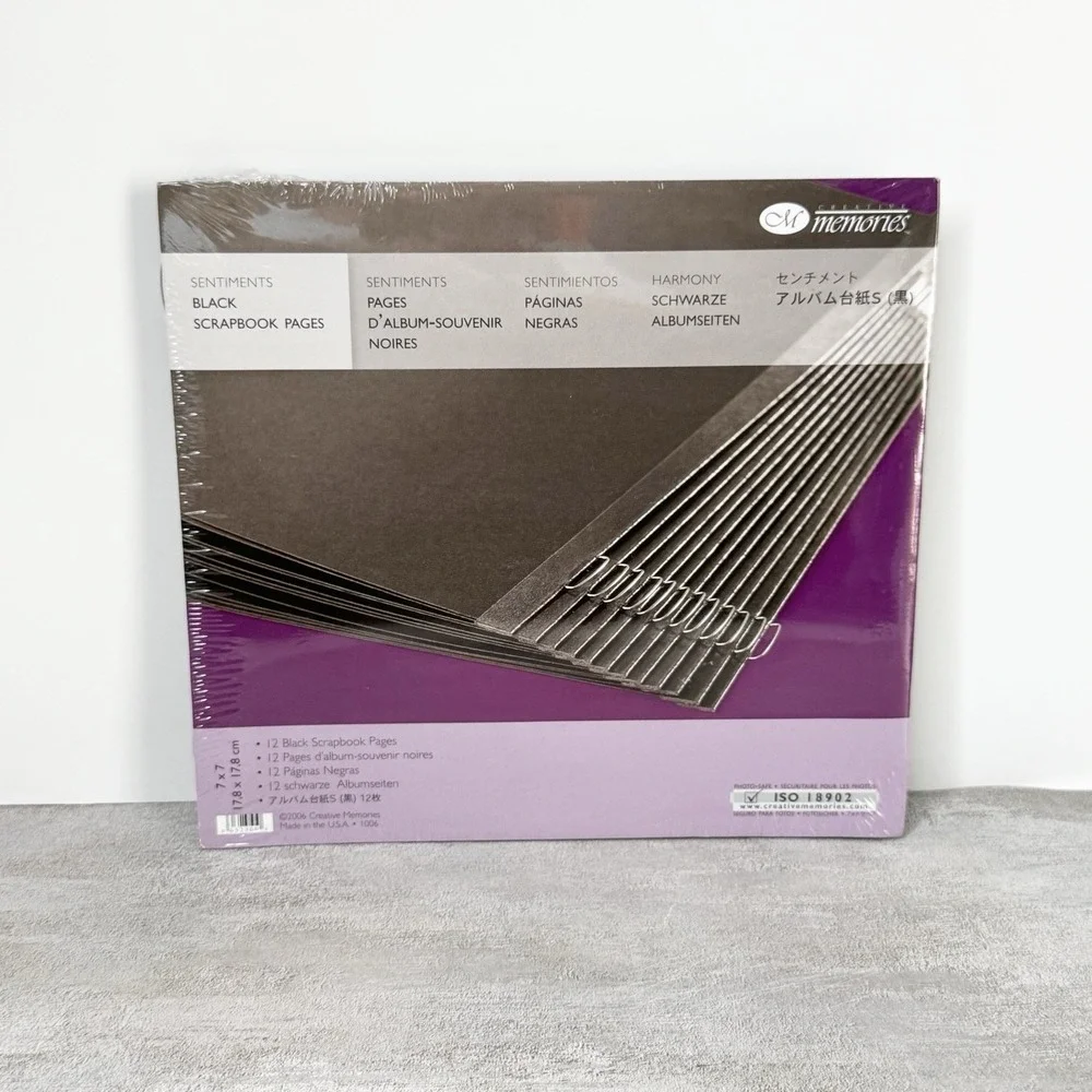 Creative Memories 7x7 Black Scrapbook 12 Refill Pages